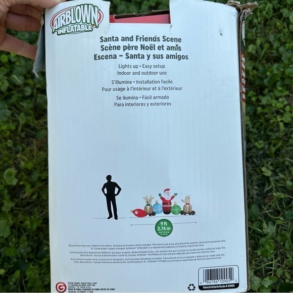 Gemmy Airblown Christmas Inflatable Santa Reindeer Lights Bulbs 9 ft Lighted - Picture 14 of 14